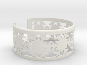 Snowflake Bracelet Medium in White Natural Versatile Plastic