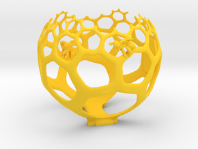 Honeycomb Spherical light projection Art in Yellow Processed Versatile Plastic