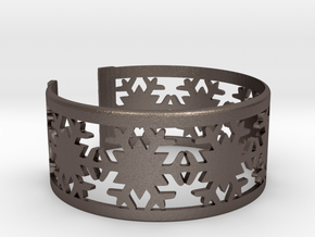 Snowflake Bracelet Large in Polished Bronzed Silver Steel