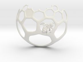 Honeycomb Pendant - Sweet Math! in White Natural Versatile Plastic