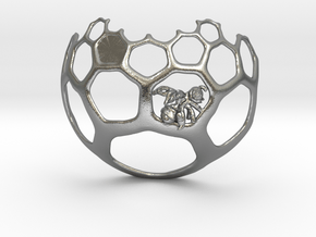 Honeycomb Pendant - Sweet Math! in Natural Silver