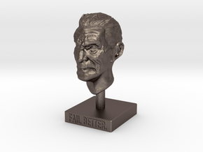 Samuel Beckett Bust in Polished Bronzed Silver Steel
