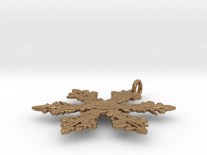 Snowflake Pendant - Style J in Natural Brass