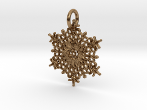 Snowflake Pendant A in Natural Brass