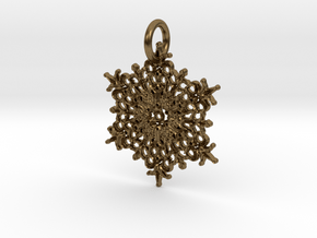 Snowflake Pendant A in Natural Bronze