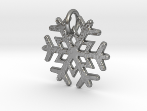 Snowflake Pendant B in Natural Silver