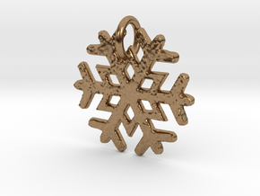 Snowflake Pendant B in Natural Brass