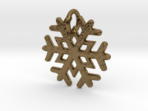 Snowflake Pendant B in Natural Bronze