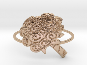 Flat Bouquet Of Roses (Size 4-13) in 14k Rose Gold: 8 / 56.75