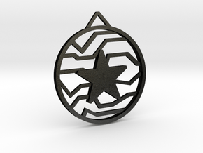 Winter Soldier Star Pendant (Medium) in Matte Black Steel