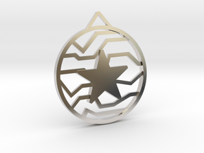 Winter Soldier Star Pendant (Medium) in Rhodium Plated Brass