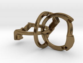 OoO Ring - Interlocking Metal in Polished Bronze (Interlocking Parts)