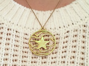 Winter Soldier Star Pendant (Medium) in 18k Gold Plated Brass