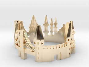 Istanbul Skyline - Cityscape Ring in 14K Yellow Gold: 8 / 56.75