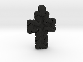 S Chain Cross Pendant in Black Natural Versatile Plastic