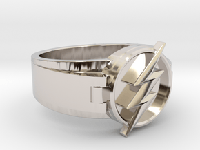 V2 Flash Ring Size 11 20.68mm in Rhodium Plated Brass