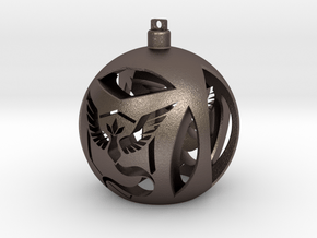 Team Mystic Christmas Ornament Ball in Polished Bronzed Silver Steel