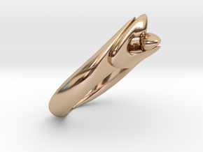 Kiss Ring Size 5 in 14k Rose Gold Plated Brass
