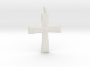 Cross Pendant in White Natural Versatile Plastic