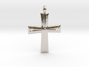 Cross Pendant in Rhodium Plated Brass
