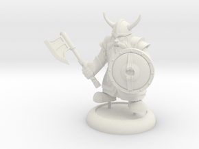 Dwarf Warrior in White Natural Versatile Plastic