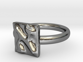 01 Alef Ring in Polished Silver: 5 / 49