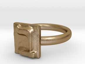02 Bet Ring in Polished Gold Steel: 7 / 54