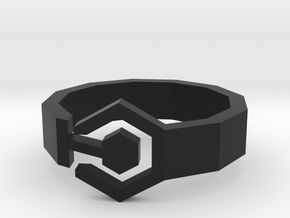 Bague Meandres in Black Natural Versatile Plastic: Extra Small