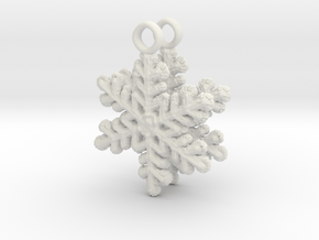 Snowflake Ear Ring Pair in White Natural Versatile Plastic