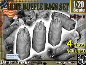 1-20 Army Duffle Bags Set1 in White Natural Versatile Plastic