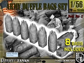 1-56 Army Duffle Bags Set1 in Tan Fine Detail Plastic