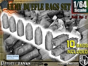 1-64 Army Duffle Bags Set1 in Tan Fine Detail Plastic