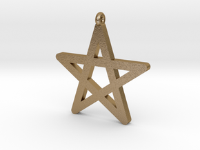 Pentagram Symbol Pendantt in Polished Gold Steel