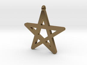 Pentagram Symbol Pendantt in Polished Bronze