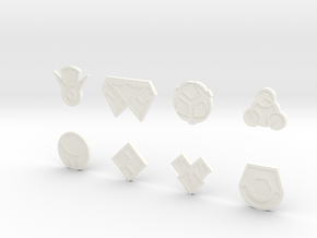 Sinnoh Gym Badges in White Processed Versatile Plastic