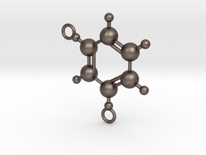 Benzene Pendant in Polished Bronzed Silver Steel