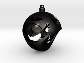 Team Valor Christmas Ornament Ball in Matte Black Steel