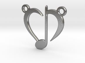 Love Music pendant in Natural Silver