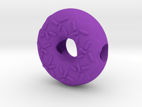Donut European Charm Bracelet Bead in Purple Processed Versatile Plastic