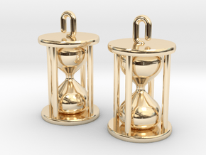 Hourglass Earrings in 14k Gold Plated Brass