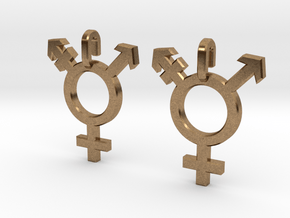 Transgender Earrings in Natural Brass