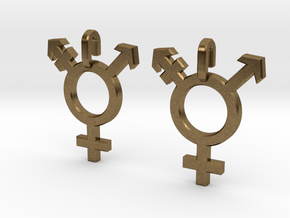 Transgender Earrings in Natural Bronze