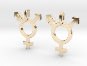 Transgender Earrings in 14k Gold Plated Brass