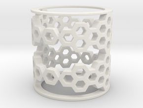 Honeycomb Ring | Size 7 in White Natural Versatile Plastic