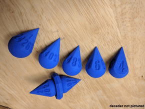 Teardrop Dice in Blue Processed Versatile Plastic: Polyhedral Set