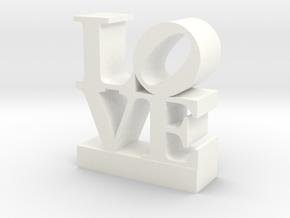 Love Sculpture - with Customizable Text in White Processed Versatile Plastic