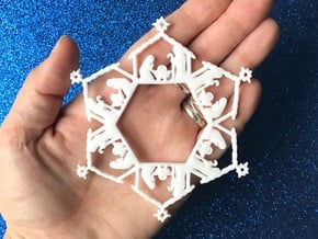 Nativity Snowflake Ornament in White Natural Versatile Plastic