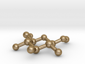Methyl beta-D-glucopyranoside Molecule Necklace in Polished Gold Steel