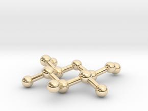 Methyl beta-D-glucopyranoside Molecule Necklace in 14k Gold Plated Brass