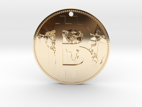 World Bitcoin Medal in 14K Yellow Gold